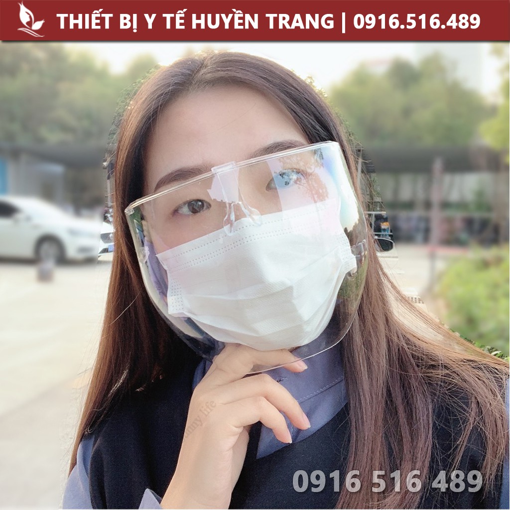 Kính Chống Giọt Bắn Che Hết Mặt Chống Dịch FACE SHIELD, Kính Bảo Hộ, Chống Bụi Đi Đường