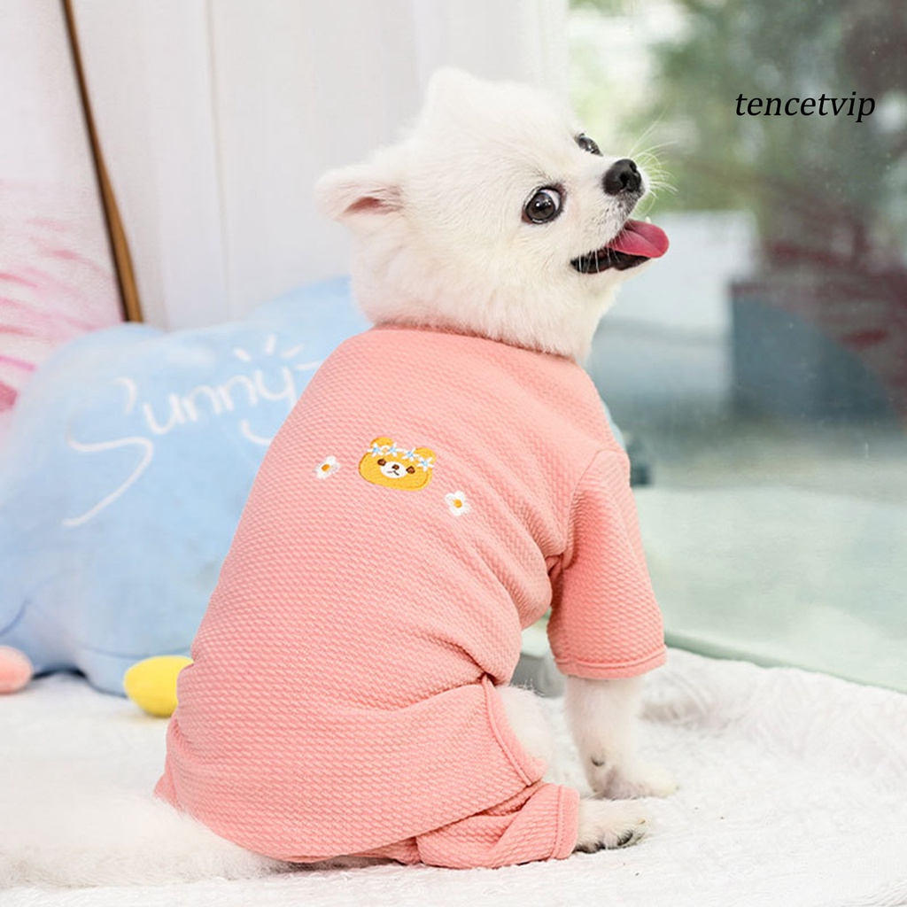 Bộ áo liền quần giữ ấm họa tiết hoa cho thú cưng