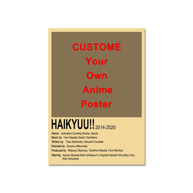 Giấy Kraft Cổ Điển Haikyuu!! Tranh Vải Treo Tường Trang Trí Nhà Cửa Độc Đáo
