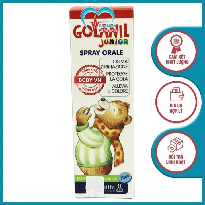 Golanil Junior - Xịt Sát Trùng Họng Giảm Ho Tăng Sức Đề Kháng Cho Trẻ (Chai 30ml)