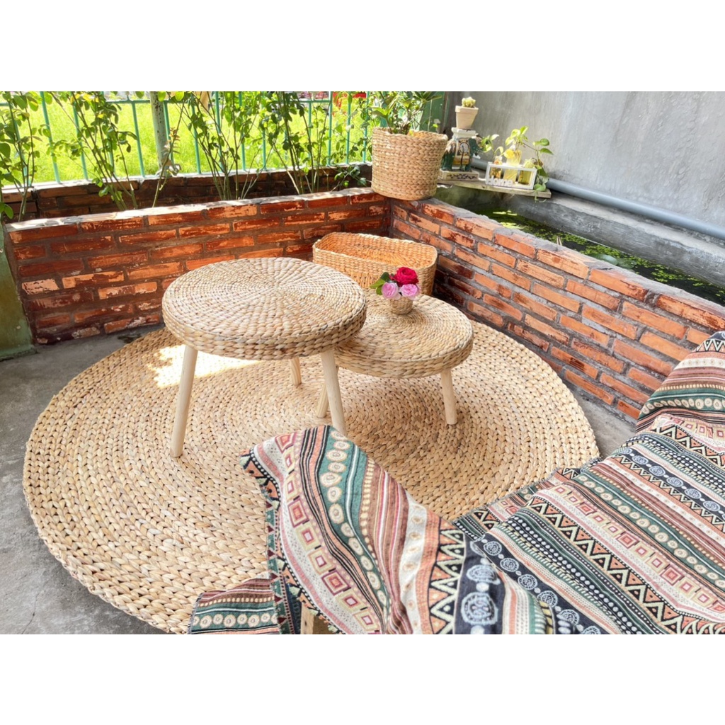 Bàn trà tròn trang trí - lục bình