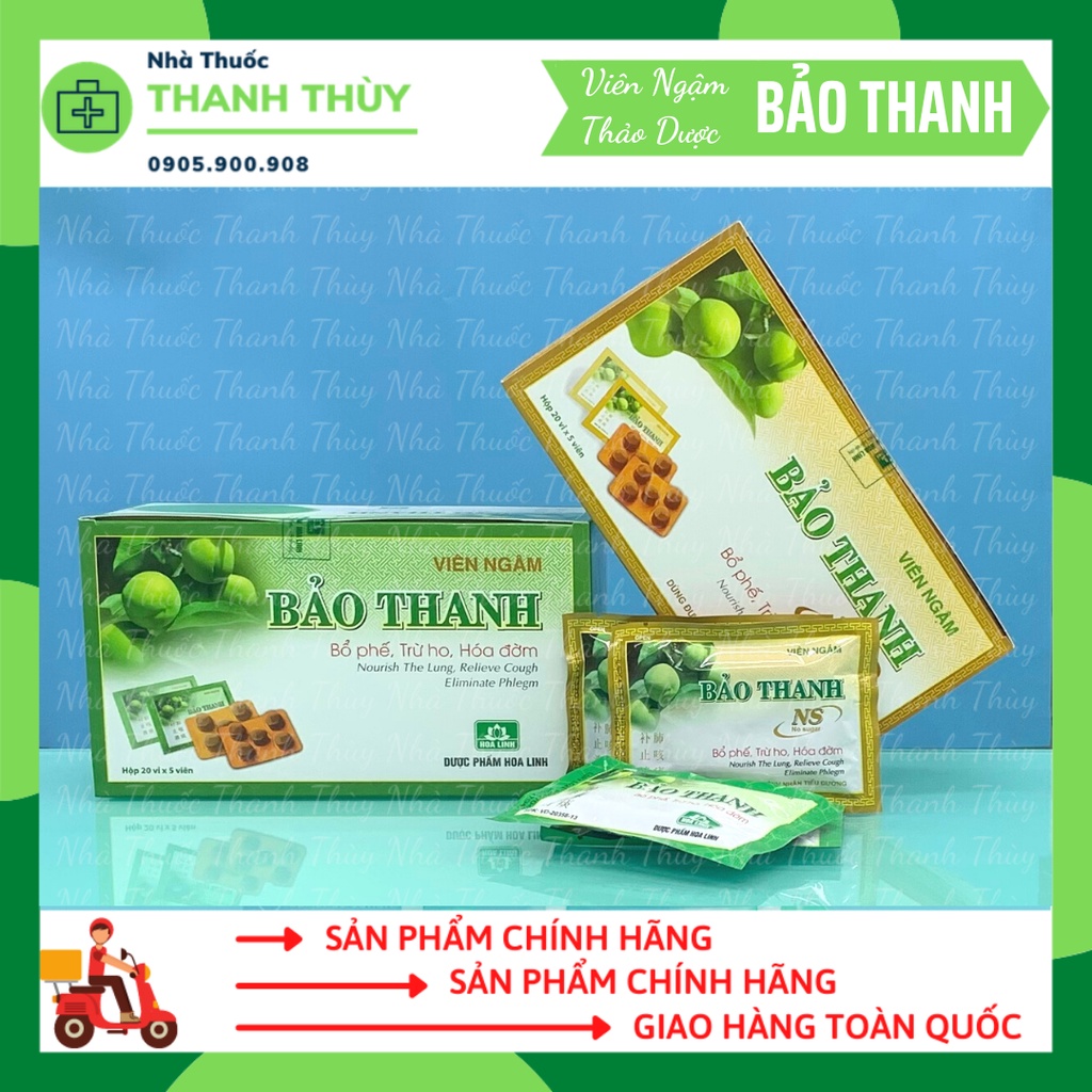 VIÊN NGẬM BẢO THANH [Vỉ 5 Viên] Bổ Phế, Trừ Ho, Hóa Đờm