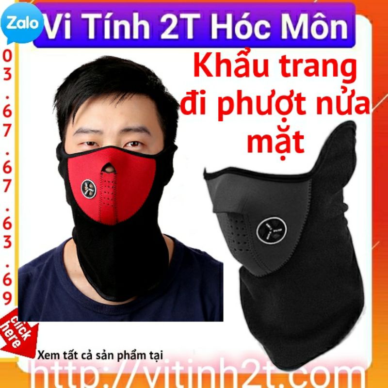 Khẩu trang đi phượt nửa mặt, trùm chống nắng hiệu quả