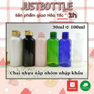 Chai pet nắp nhôm, Lọ nhựa pet nắp nhôm 30ml 50ml 100ml 150ml 250ml 500ml