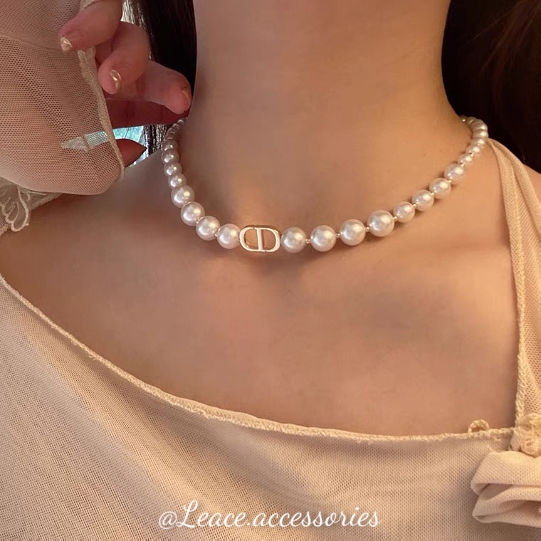 Dây chuyền, vòng cổ ngọc trai nhân tạo CD sang chảnh dễ phối đồ NL034 Leace.accessories