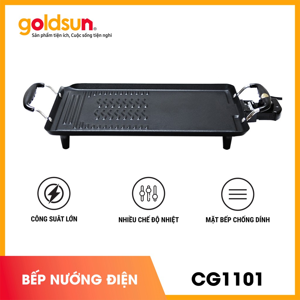 Bếp nướng điện Goldsun CG1101 + 1400W + 240 độ C + 5 mức điều chỉnh nhiệt