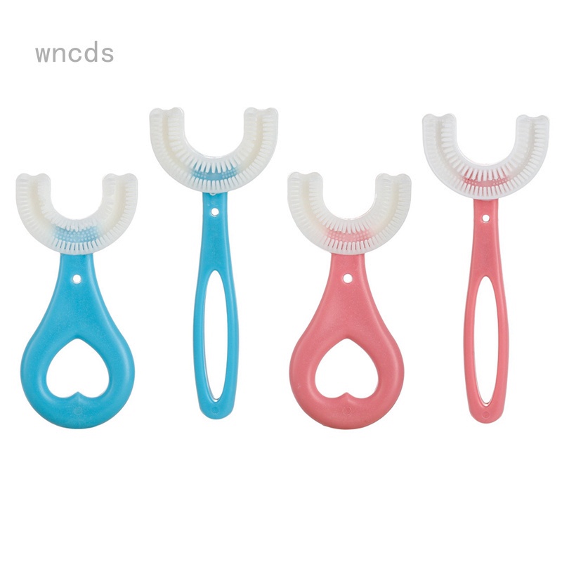 [Hàng mới về] Bàn chải đánh răng lông mềm hình chữ U cho bé 2-12 tuổi