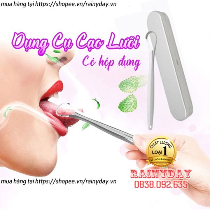 Dụng cụ cạo lưỡi, cây nạo lưỡi vệ sinh lưỡi người lớn bằng inox cao cấp