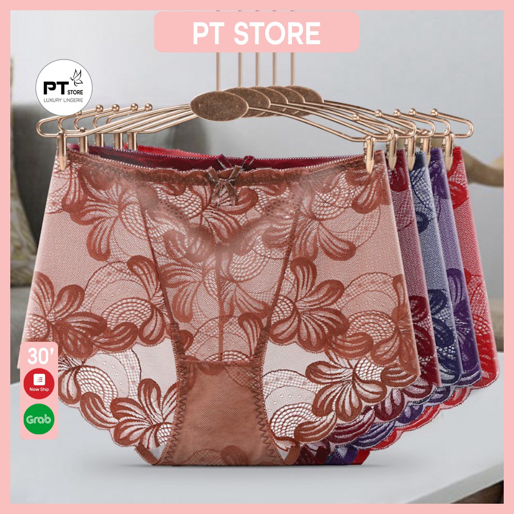 Quần lót nữ ren lưới mềm mại cạp cao thoải mái thoáng khí gơi cảm-Quần lót nữ ren kháng khuẩn sexy  -FLQ64