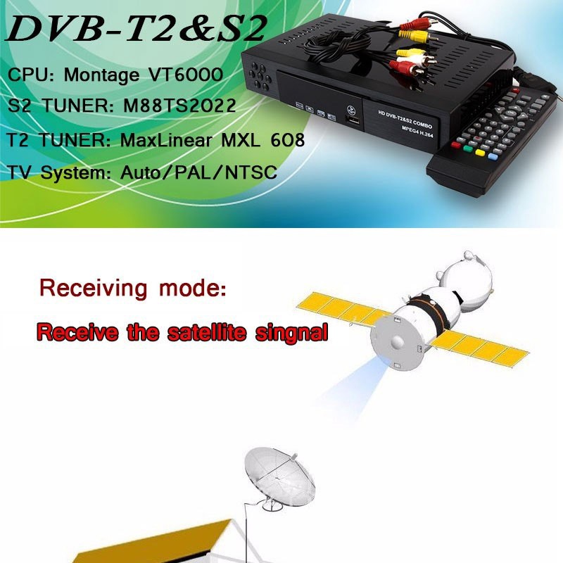 Đầu thu sóng vệ tinh 2 trong 1 DVB S2 HD 1080P chất lượng cao