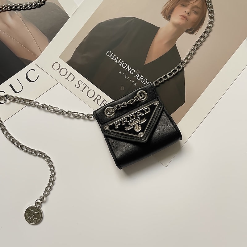 Túi Đeo Hông mini Phối Dây Xích Phong Cách Chanel Thời Trang