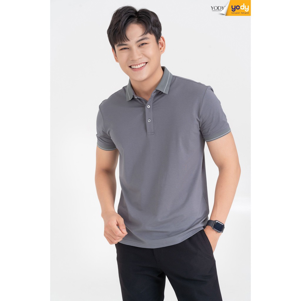 Áo polo nam Pima kẻ viền YODY áo thun lạnh co dãn đàn hồi thấm hút tốt - APM3013 | BigBuy360 - bigbuy360.vn