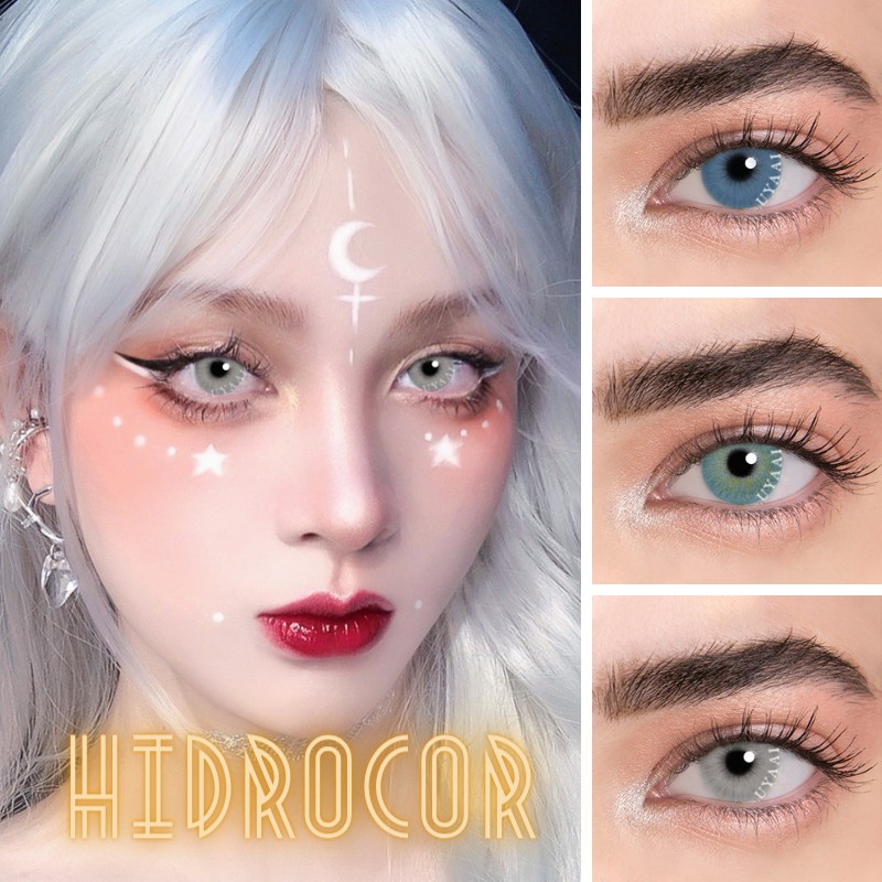 [Hàng mới về] Cặp kính áp tròng không độ cận màu sắc xinh xắn tiện dụng cho hóa trang