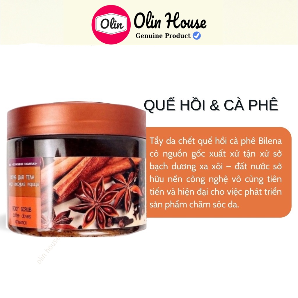Tẩy da chết Body Quế Hồi - Tẩy tế bào chết mặt Cà Phê Cafe Dưỡng Trắng Sáng Da - Olin House