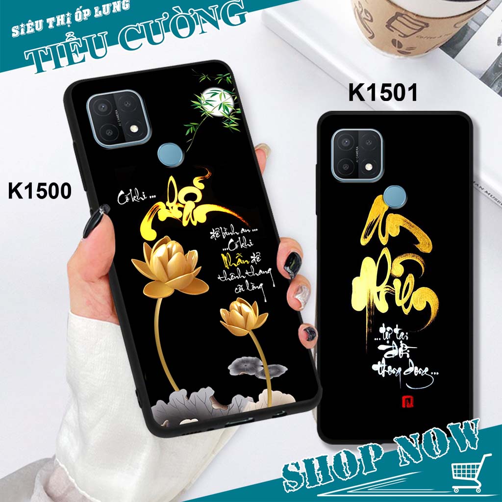 Ốp Oppo A15 / A15S in hình thời trang thư pháp RẺ BỀN ĐẸP