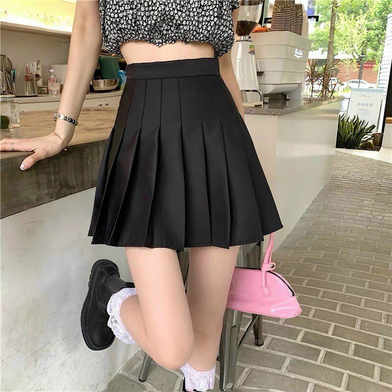 Chân Váy Ngắn Dập Li Vây Trơn