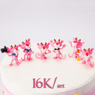 Set 6 báo hồng trang trí bánh kem