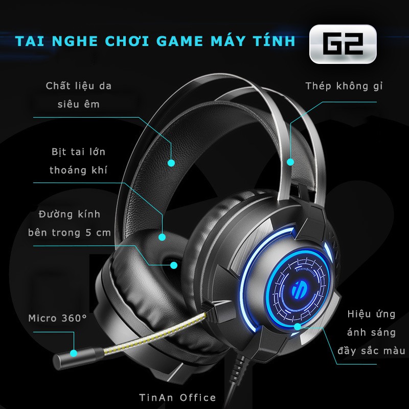 Tai Nghe Gaming Inphic G2, Âm Thanh SIêu Trầm, Sống Động, Có Mic Âm Thanh 7.1