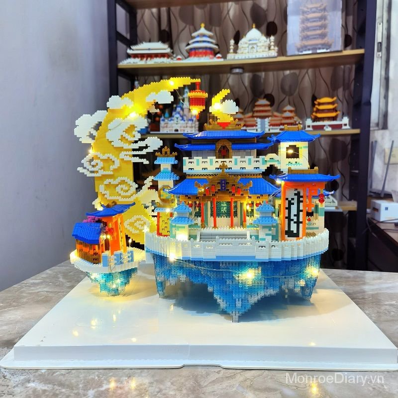 Compatible with Lego Guanghan Palace Building Blocks Small Particles High Difficulty Disney Swan Lake Castle Assembled Educational Toys gjWO