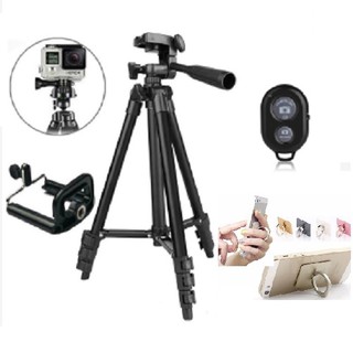 Combo tripod tf-3120 + 1 kẹp điện thoại + 1 remote tặng giá đỡ chiếc nhẫn iring