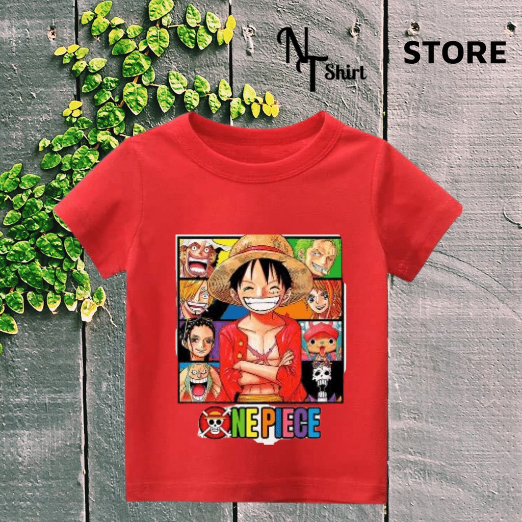 Áo thun bé trai in hình Chibi LUFFY  One Piece Đảo Hải Tặc, Áo cotton mặc mát thoải mái NTShirt