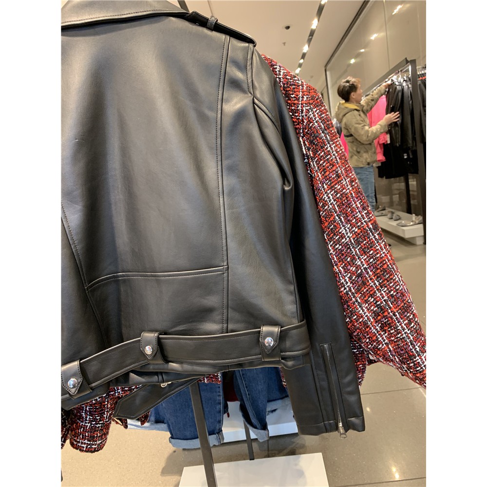 ÁO KHOÁC DA ZARA NỮ BIKER JACKET AUTH