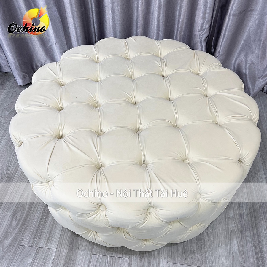 Ghế Đôn Tròn Nhún cổ điển Cao Cấp Cách Điệu Sang Chảnh Dành Cho Các Shop Thời Trang Size 80cm ( Đủ màu)