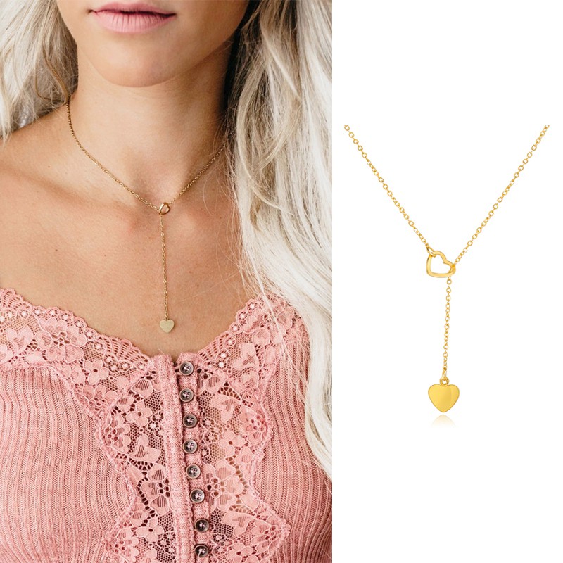 Dây Chuyền Hợp Kim Mặt Hình Trái Tim Xinh Xắn Cho Nữ