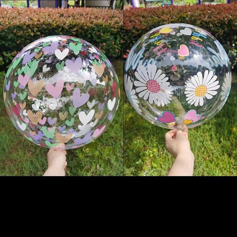 1 Bộ Bong Bóng Bobo Trong Suốt In Hình Lá Cọ Lớn (20 Inch) Trang Trí Tiệc Giáng Sinh / Tiệc Cưới
