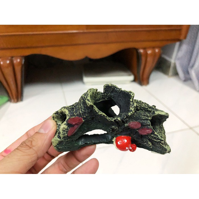 KHÚC CÂY LUẢ NHÂN TẠO TRANG TRÍ HỒ CÁ NON BỘ 11X8X6CM