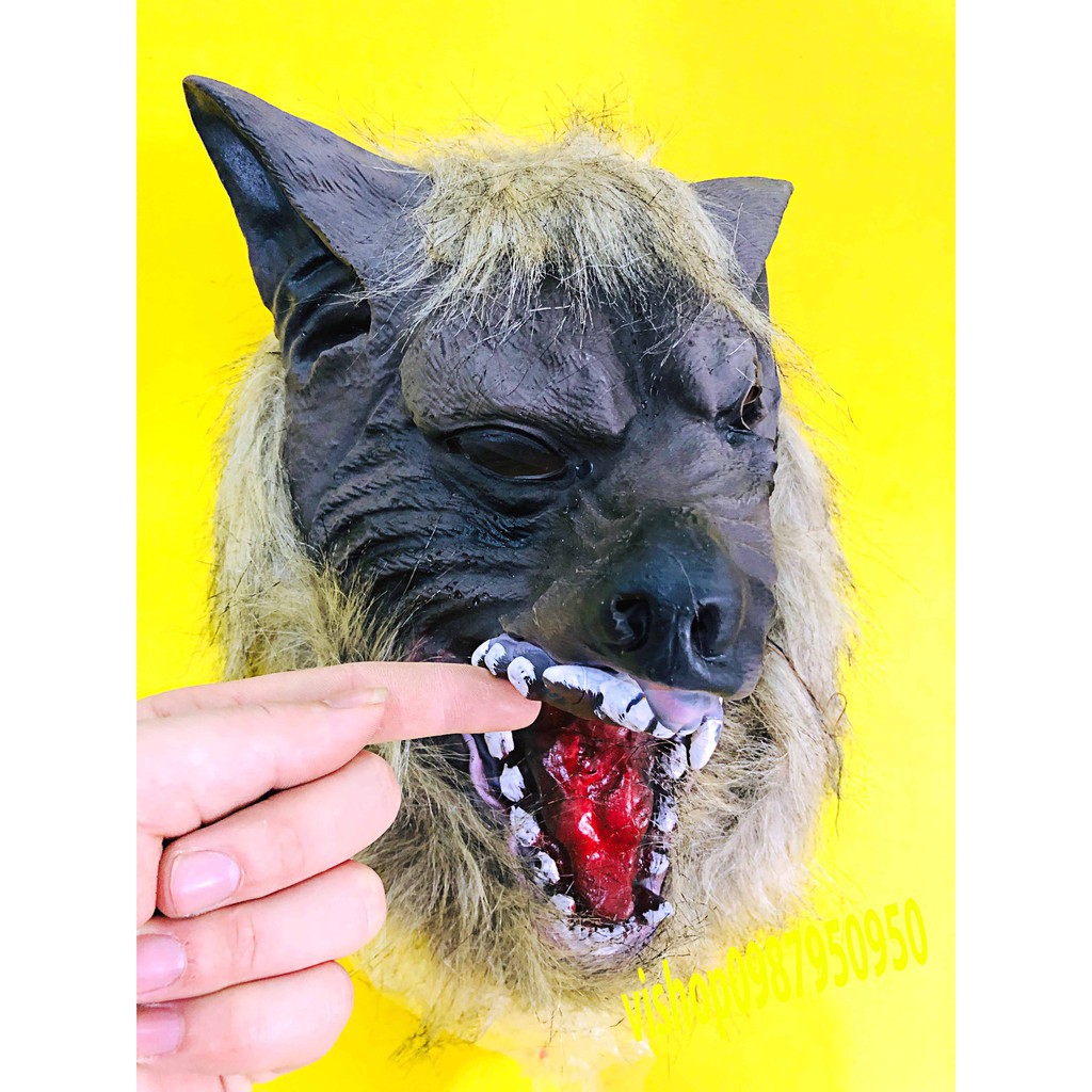[CHÓ SÓI] MẶT NẠ CHÓ SÓI LÔNG-Mặt nạ đầu chó sói siêu ngầu, siêu lầy-Mặt nạ hóa trang Halloween hình chó sói vui nhộn