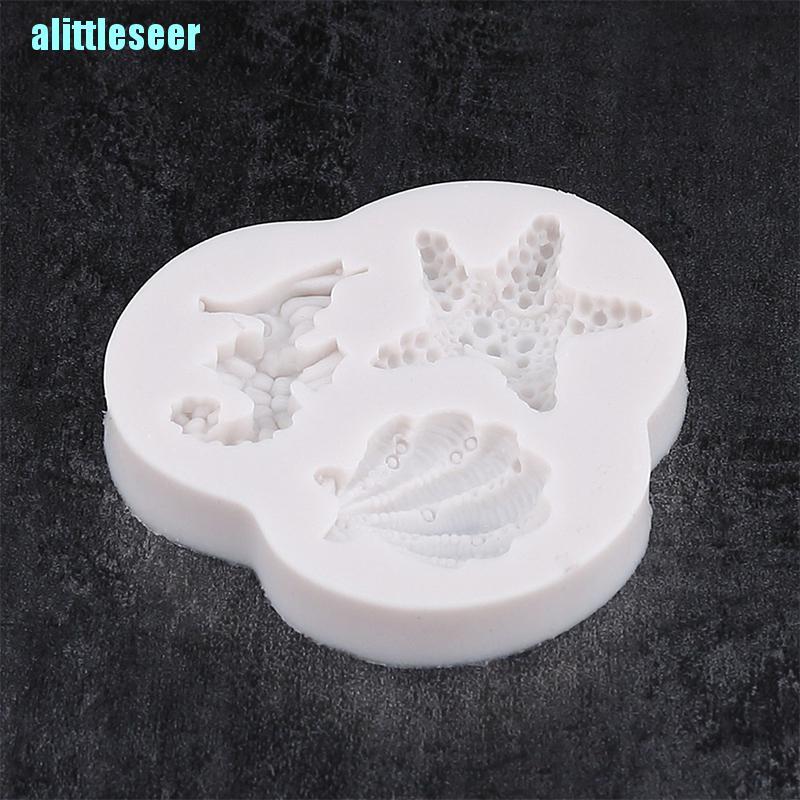 Khuôn Làm Bánh Chất Liệu Silicone Tự Làm Hình Vỏ Sò Và Sao Biển