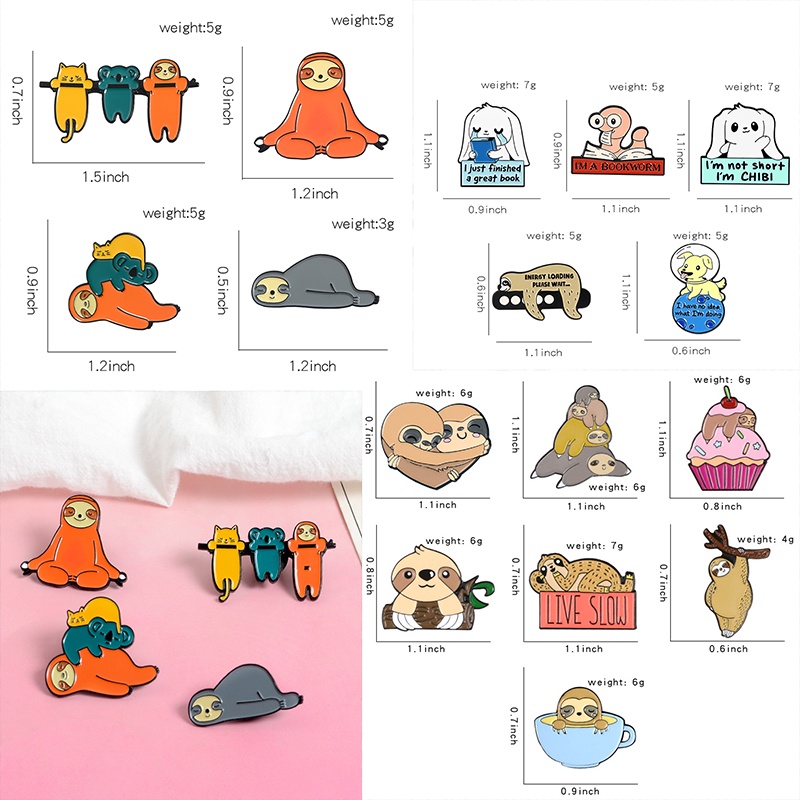 Ghim Cài Áo Kim Loại Hình Động Vật Hoạt Hình Dễ Thương