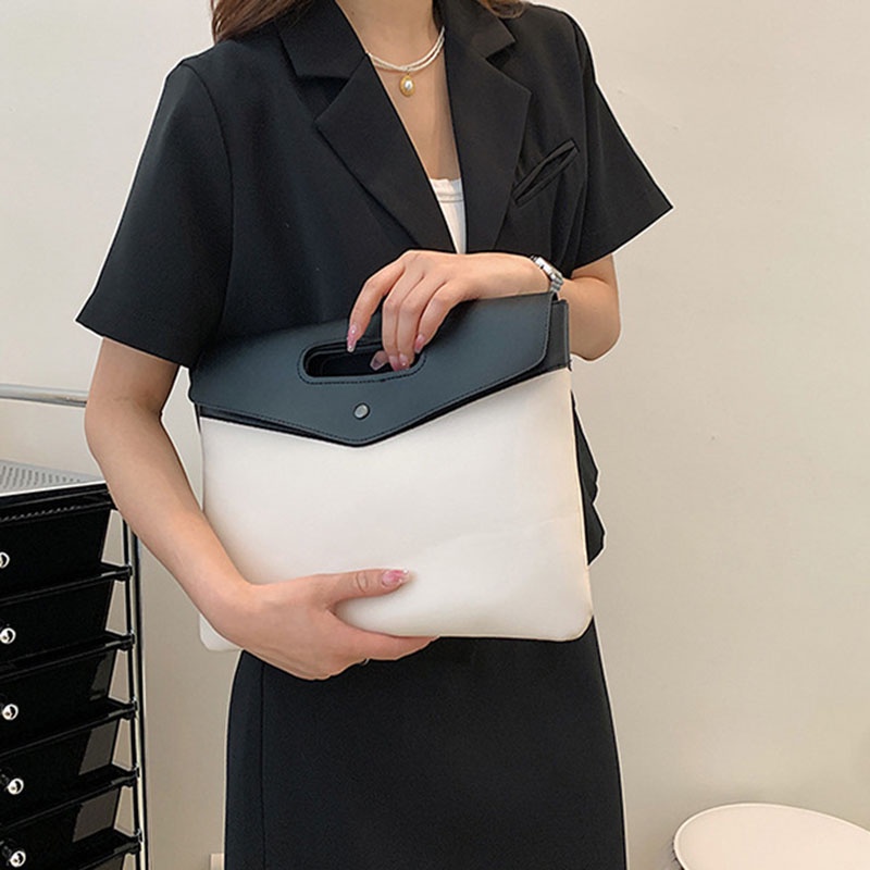 Túi xách tote IELGY cỡ lớn màu sắc tương phản thiết kế thời trang dành cho nữ