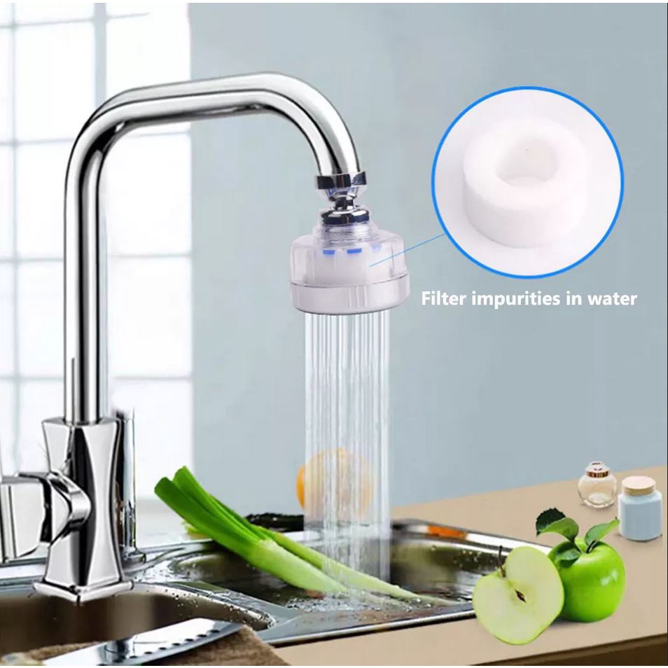 Đầu vòi tăng áp lõi lọc bông xoay 360 độ cho vòi nước bồn rửa chén bát loại ngắn 3cm -  QM.PK083
