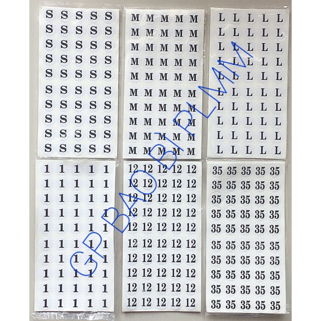 SIZE DECAL  DÁN THẺ BÀI QUẦN ÁO