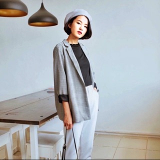 ÁO VEST BLAZER CARO XÁM