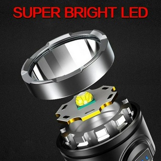 4 Modes Usb Rechargeable Flashlight 8000lm Waterproof 18650 Battery