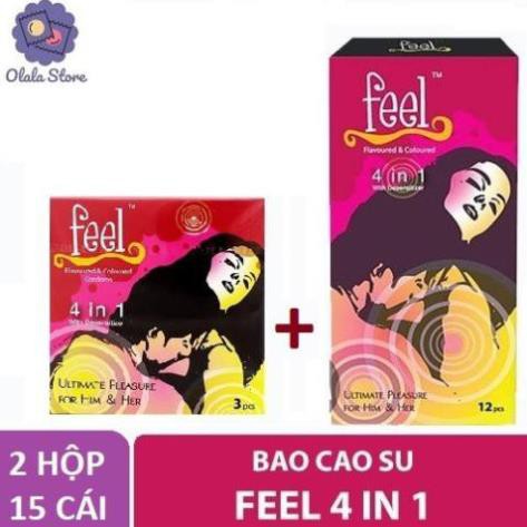 2 HỘP BÁO CAO SU CHÍNH HÃNG FEEL [COMBO GIÁ SỐC]  15 BAO THIẾT KẾ GÂN GAI KÉO DÀI CHO CẢM XÚC THĂNG HOA