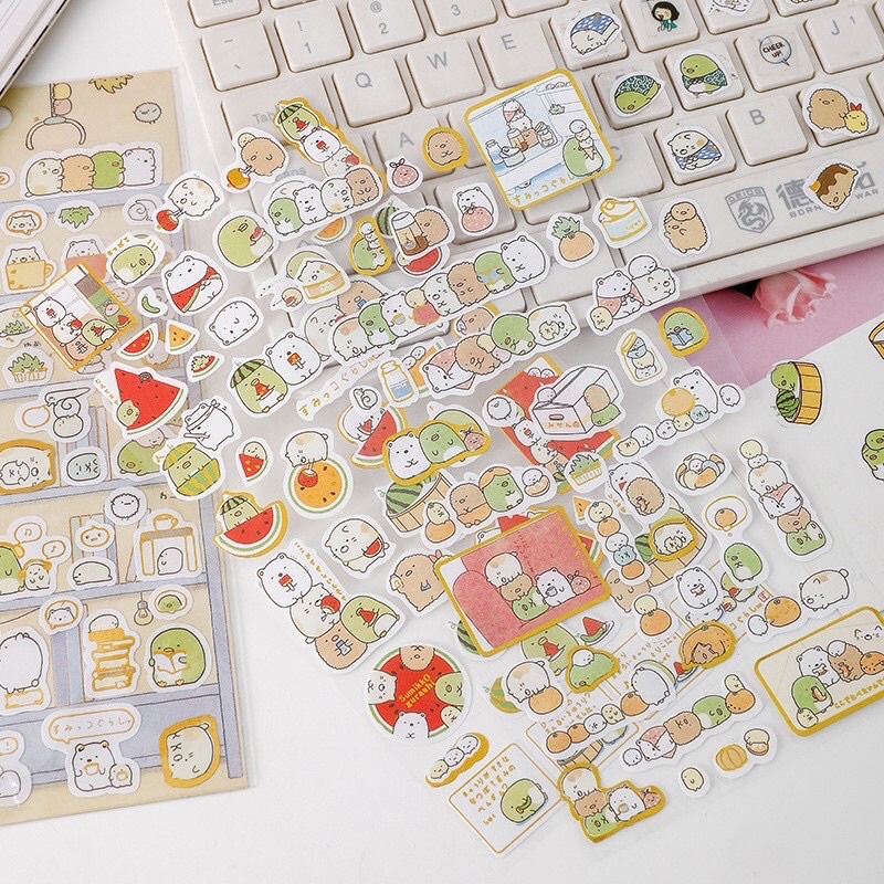 Sticker Molang cute dán trang trí phong cách Nhật Bản