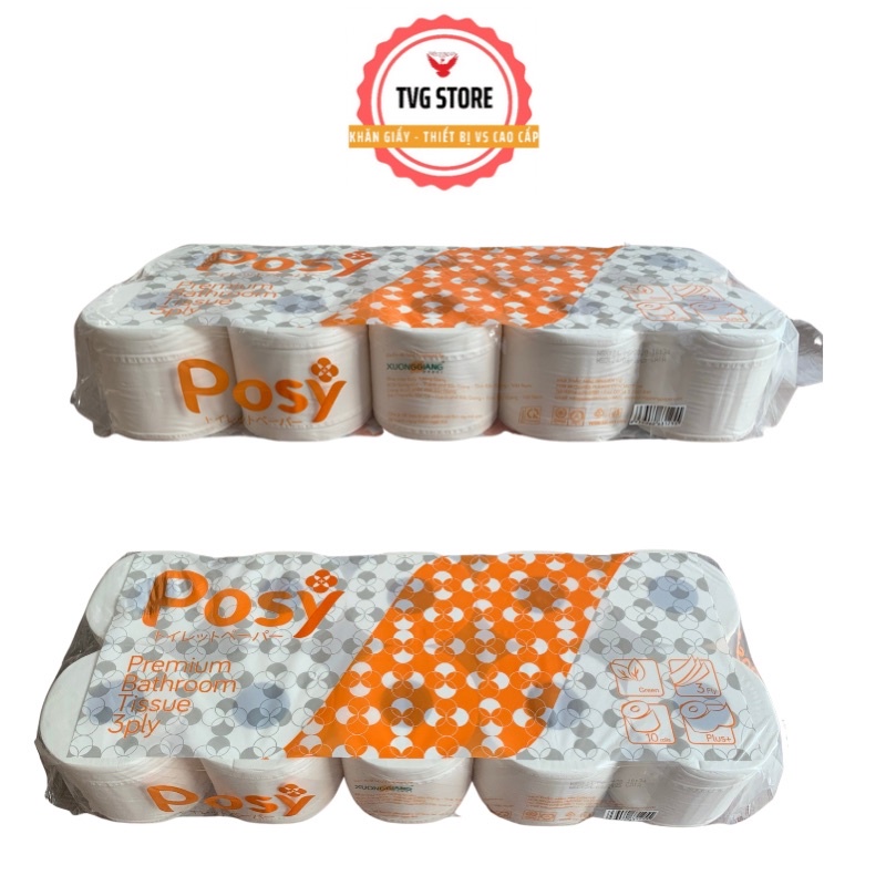 Giấy vệ sinh Posy cao cấp 10 cuộn 3 lớp siêu mềm mại