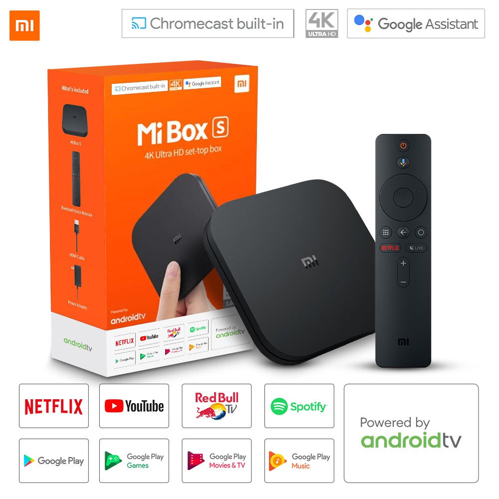 Android Tivi Box Xiaomi Mibox S 4K Global Quốc Tế Tiếng Việt - BH Chính Hãng