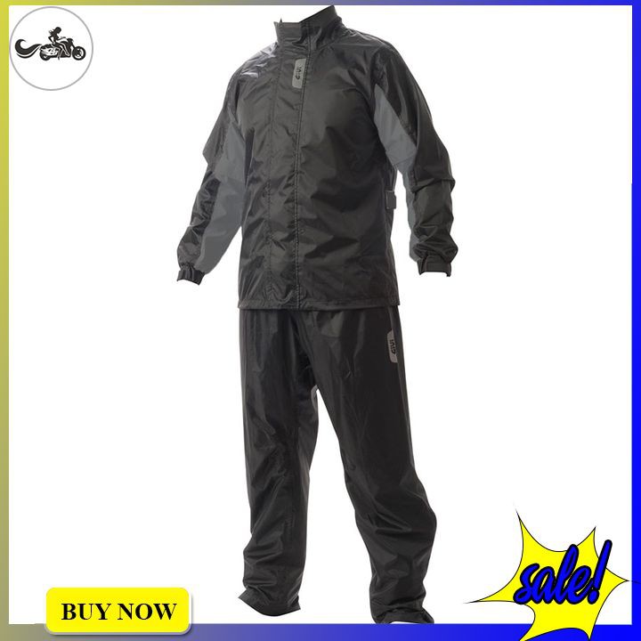 Bộ áo mưa Givi RRS06 màu xám đen được làm từ chất liệu Polyester hàng chính hãng cao cấp