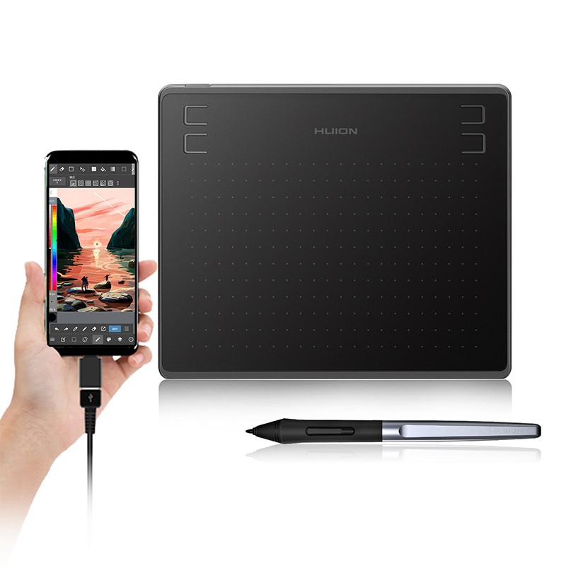 Bút Vẽ Nghệ Thuật Huion Hs64 6x4 Inch Kèm Bút Cảm Ứng Không Pin