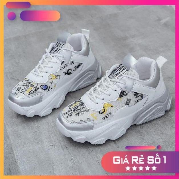 Giày Nư_giày thể thao ulzzang đế cao Phối lưới Họa Tiết Chữ | BigBuy360 - bigbuy360.vn