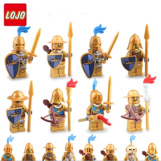 Minifigures set 8 lính trung cổ giáp vàng Lojo Ax9802