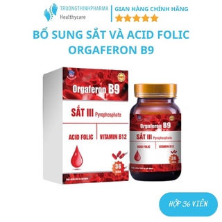 Viên uống bổ sung sắt và Acid folic ORGAFERON B9, bổ máu (Hộp 36 viên)