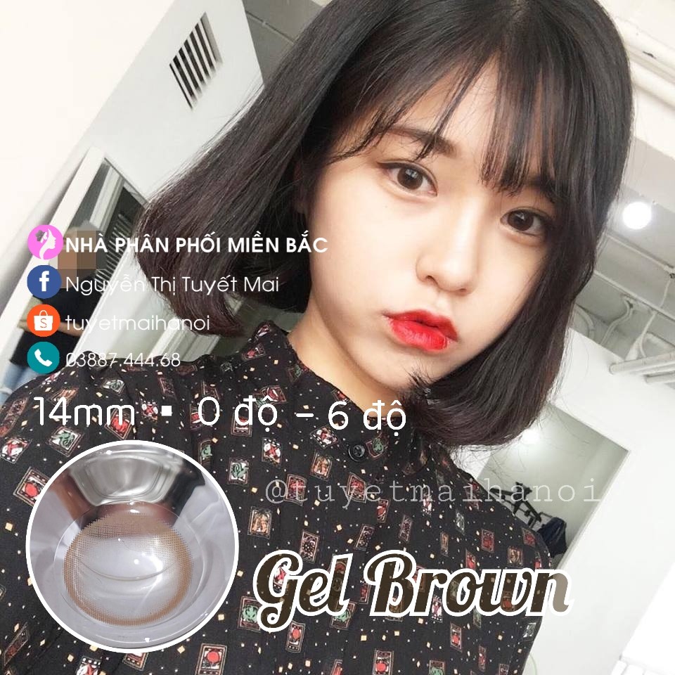[ Ảnh Thật ] Lens Cận Nâu Tự Nhiên Không Giãn Gel Brown 14mm - Kính Áp Tròng Hàn Quốc Vassen Sexy Me