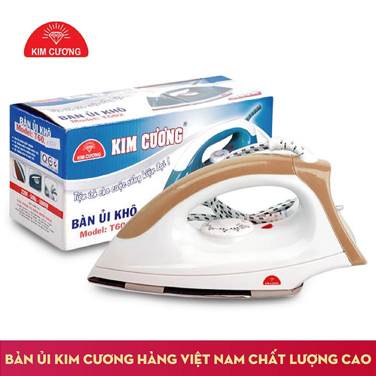 Bàn ủi khô Kim Cương T602 ( 1,000 W ) ( Màu Nâu )