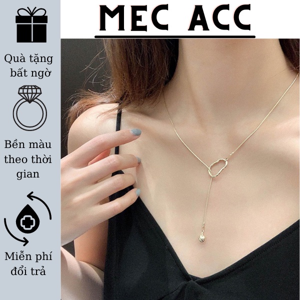 Vòng cổ nữ Mec Acc dây chuyền mạ vàng 14k sáng đẹp kiểu dáng hình tròn lồng giọt nước C3